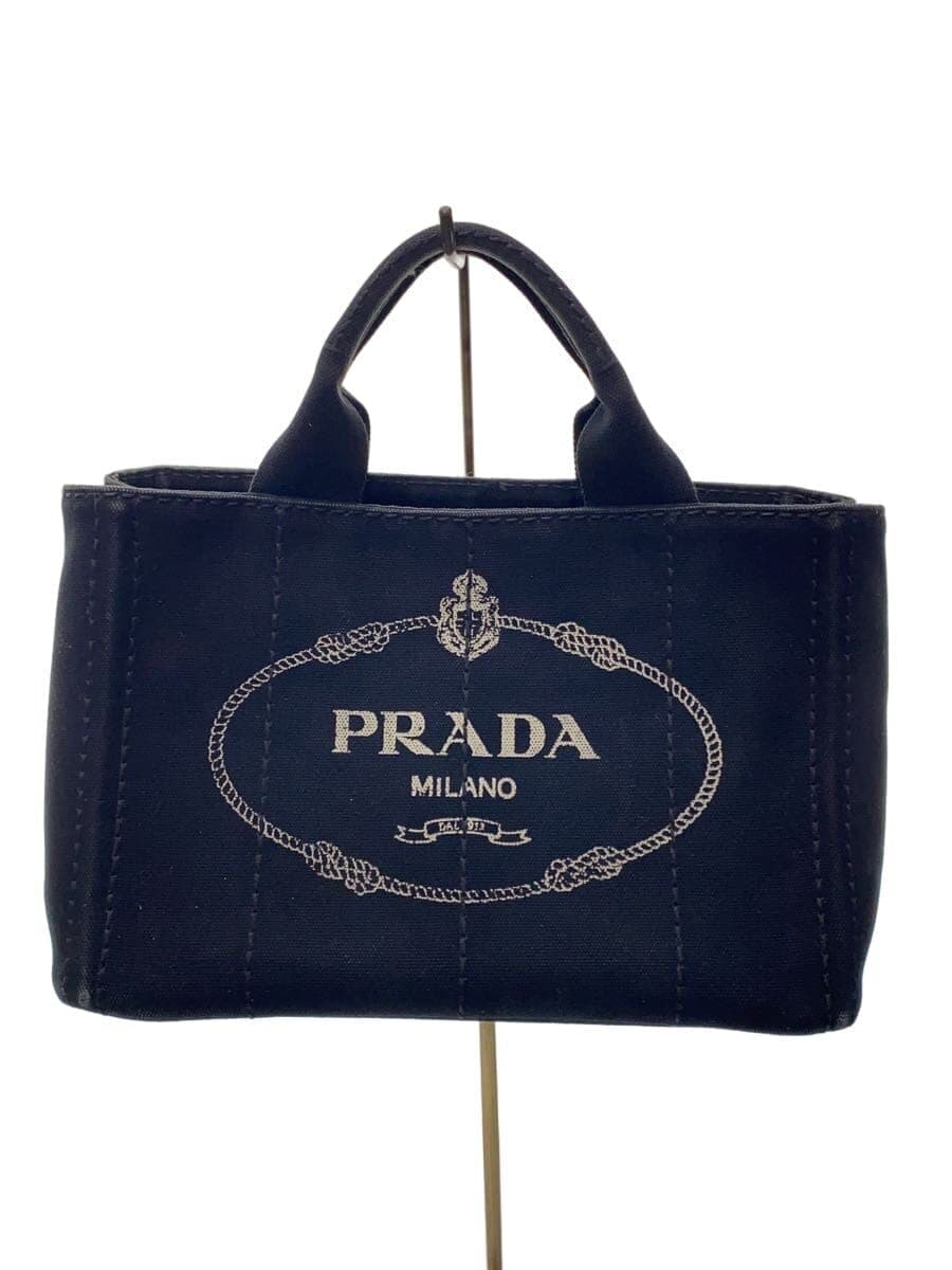 PRADA Handbag Canvas BLK Solid