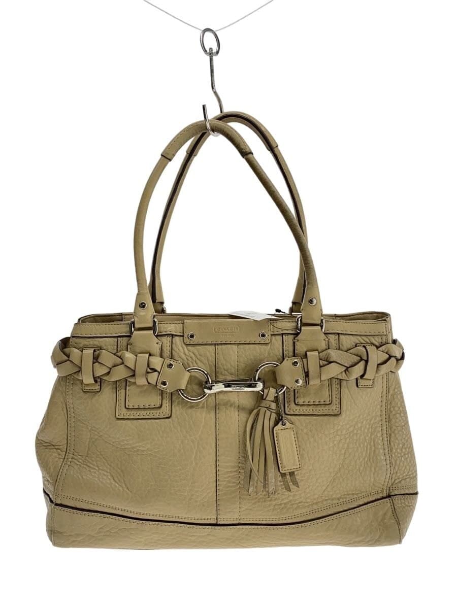 COACH Tote Bag Leather CRM F13087