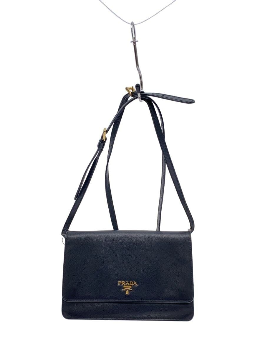 PRADA Shoulder Bag Leather BLK