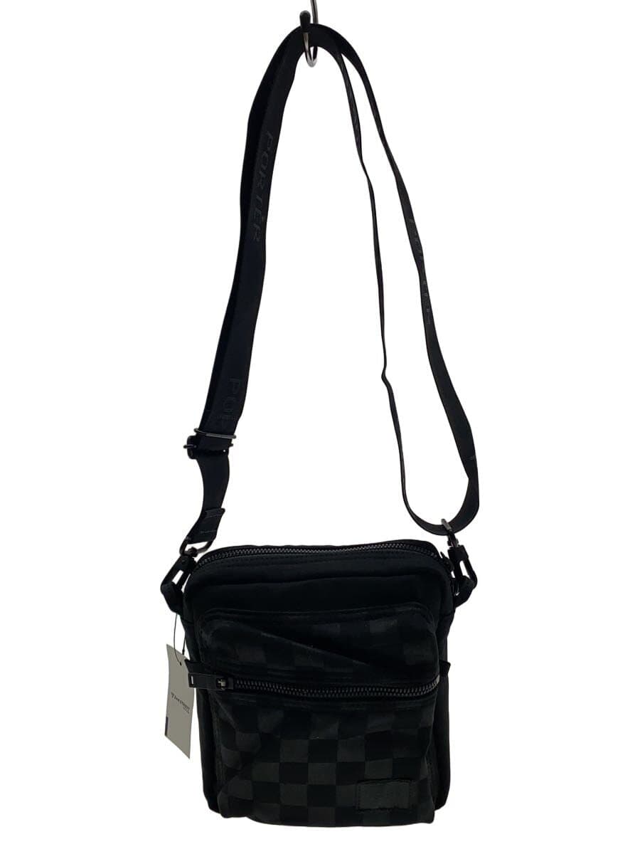 PORTER shoulder bag nylon black check