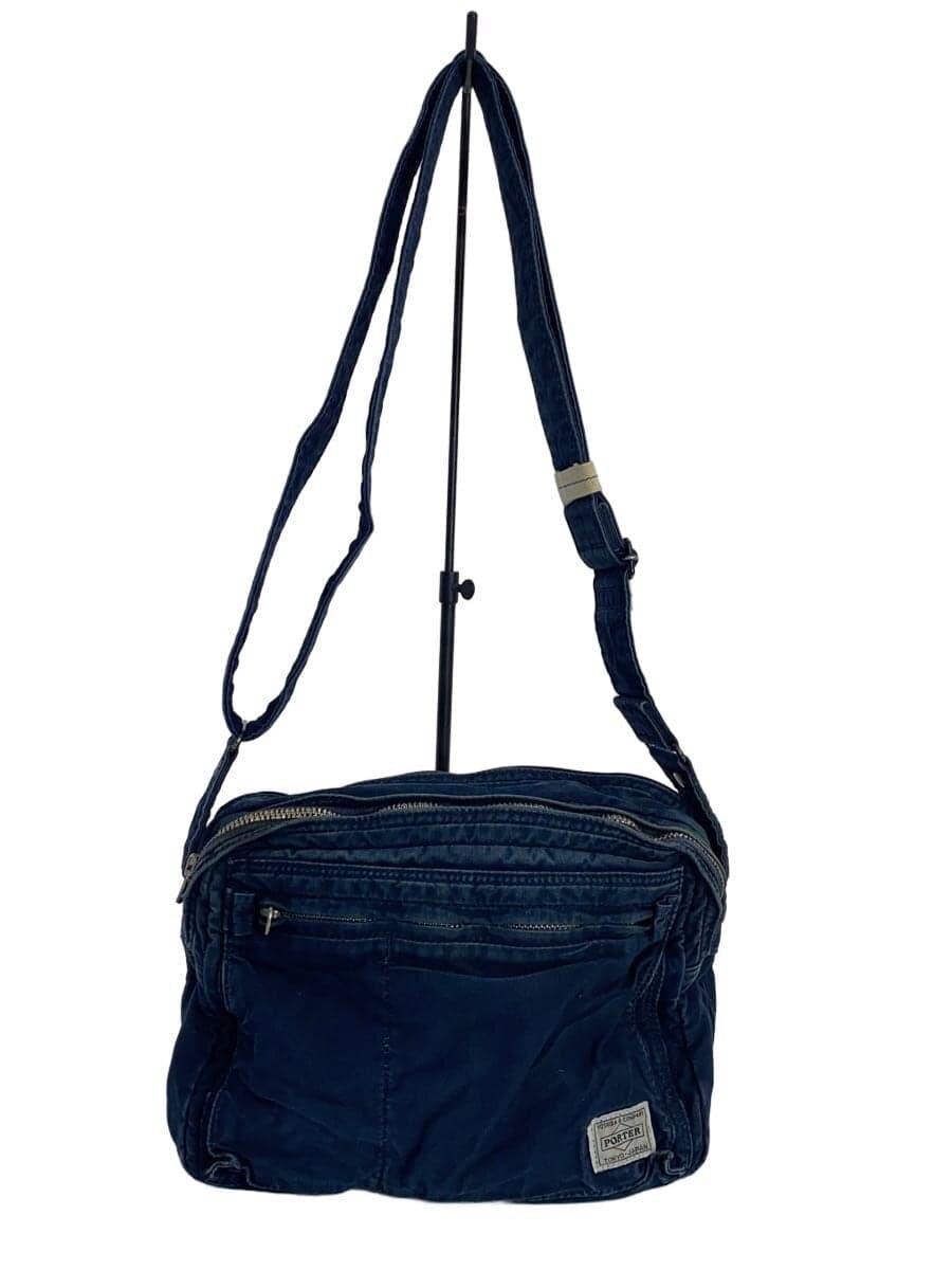 PORTER shoulder bag cotton indigo plain