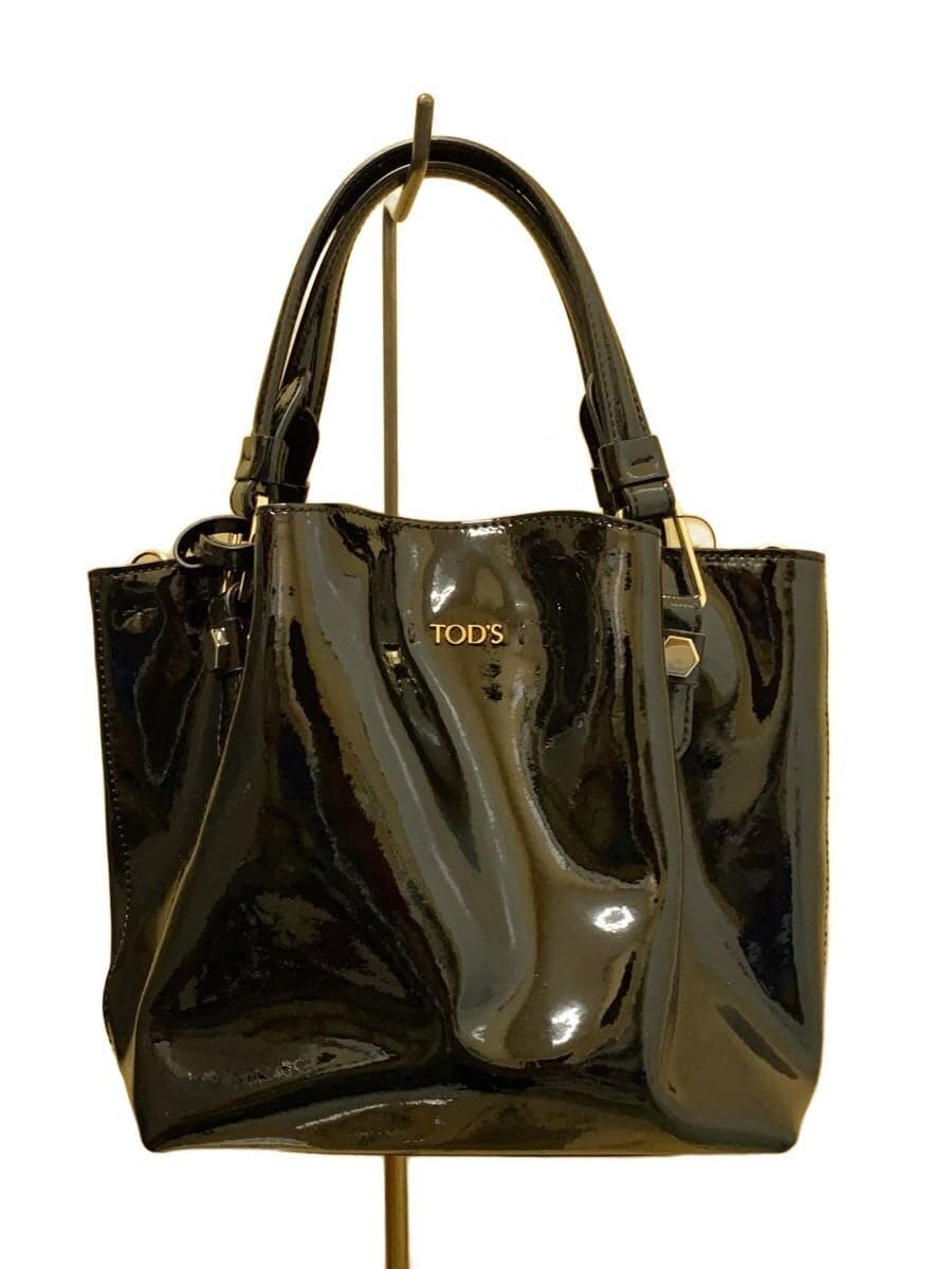 TOD’S Handbag Patent Leather BLK Solid