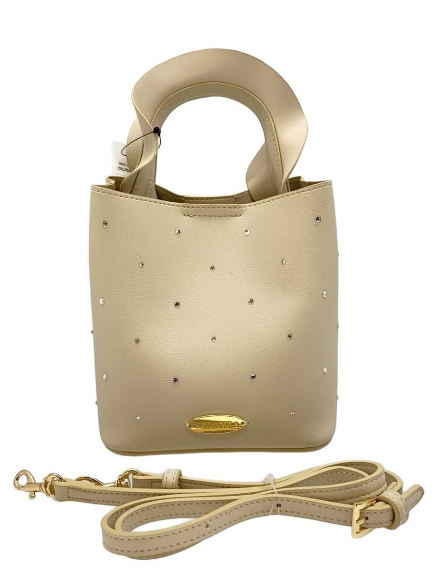 CELFORD Crystal Dot One Handle Bag Handbag Leather BEG