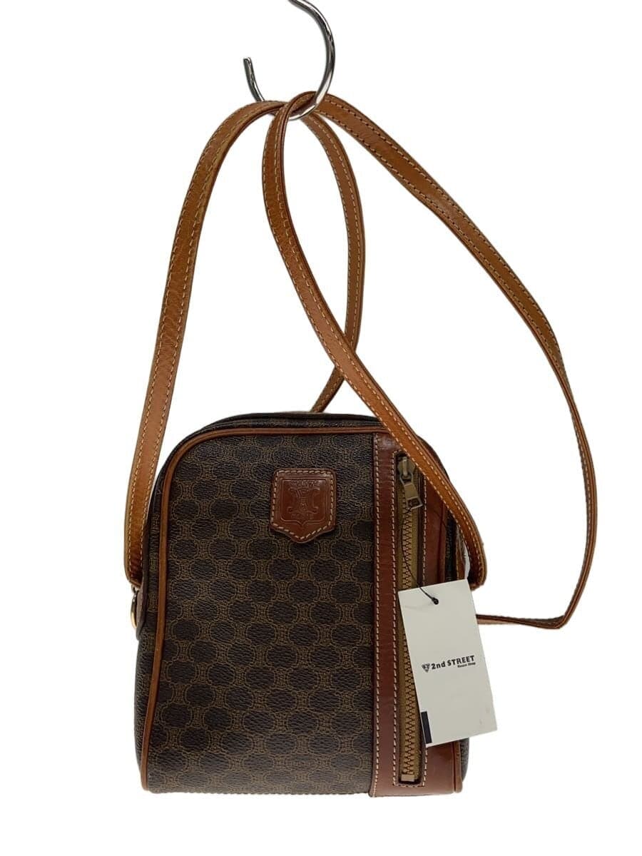 CELINE Shoulder Bag PVC BRW All-over Print