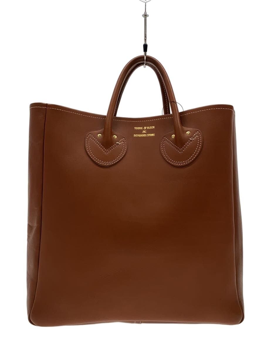 YOUNG & OLSENASH LEATHER TOTE Leather Tote Bag Veau Barenia FAUBE VB Brown