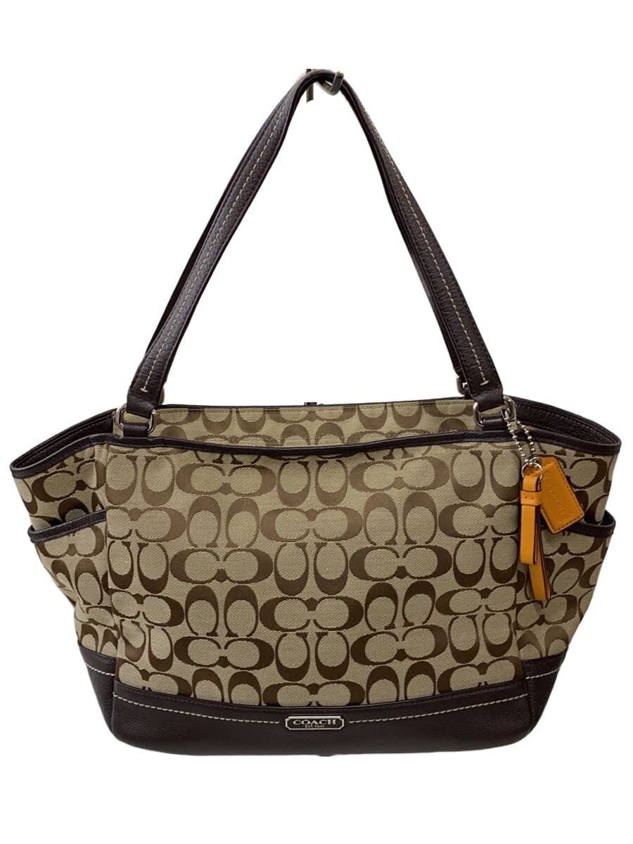COACH Tote Bag_Signature Canvas BEG All Over Pattern