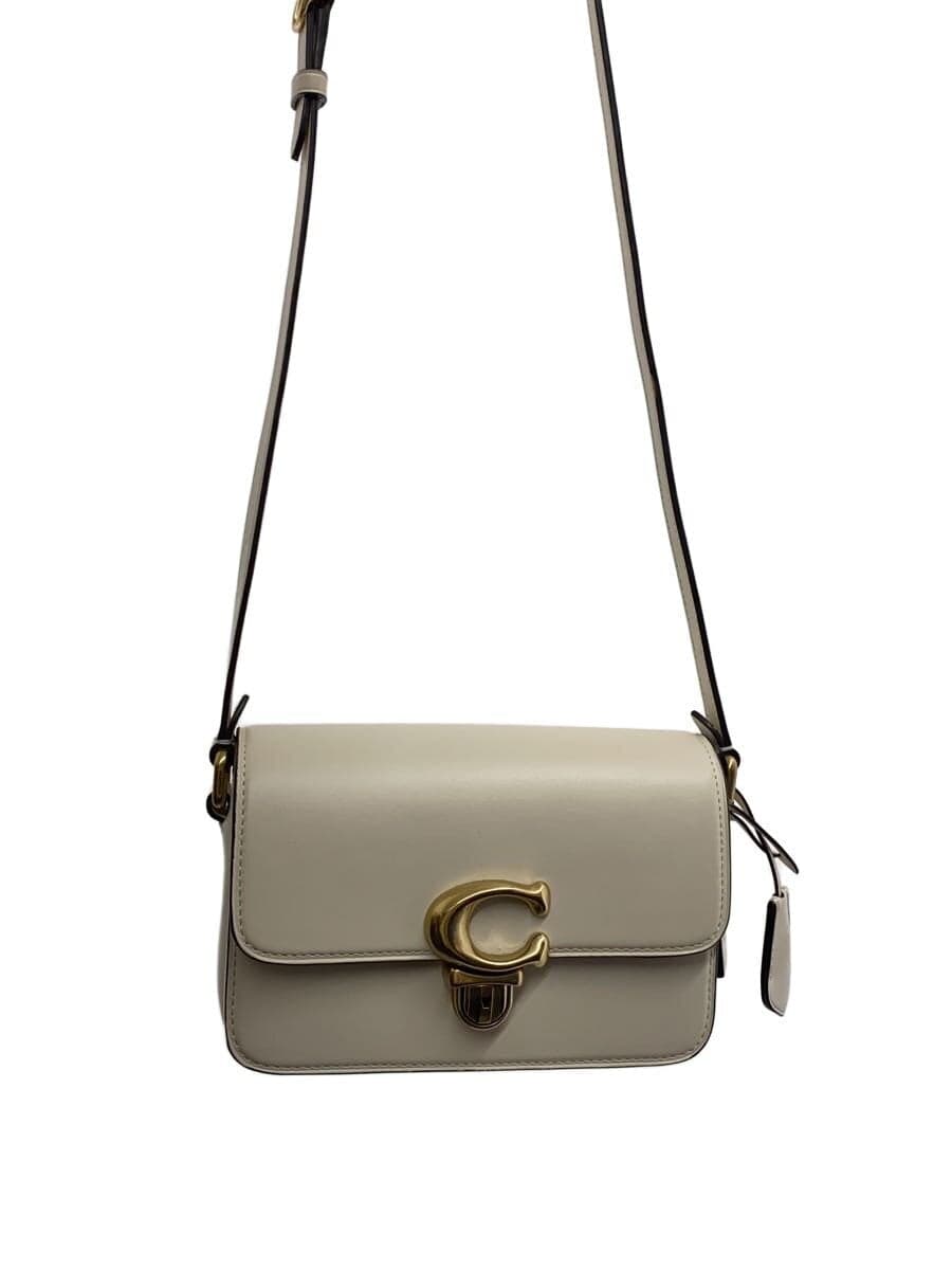 COACH Shoulder Bag Leather CRM Solid