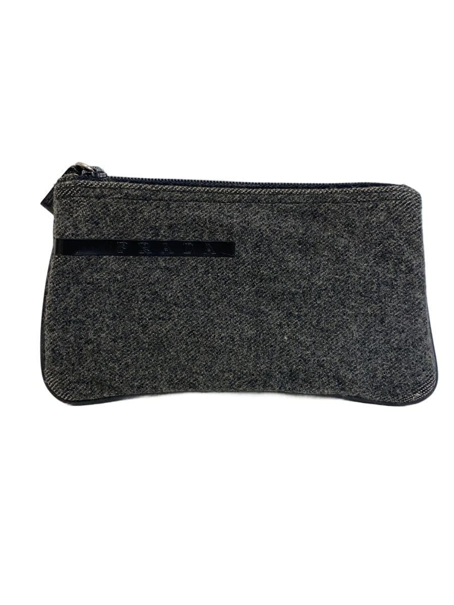 PRADA Pouch Wool GRY Solid