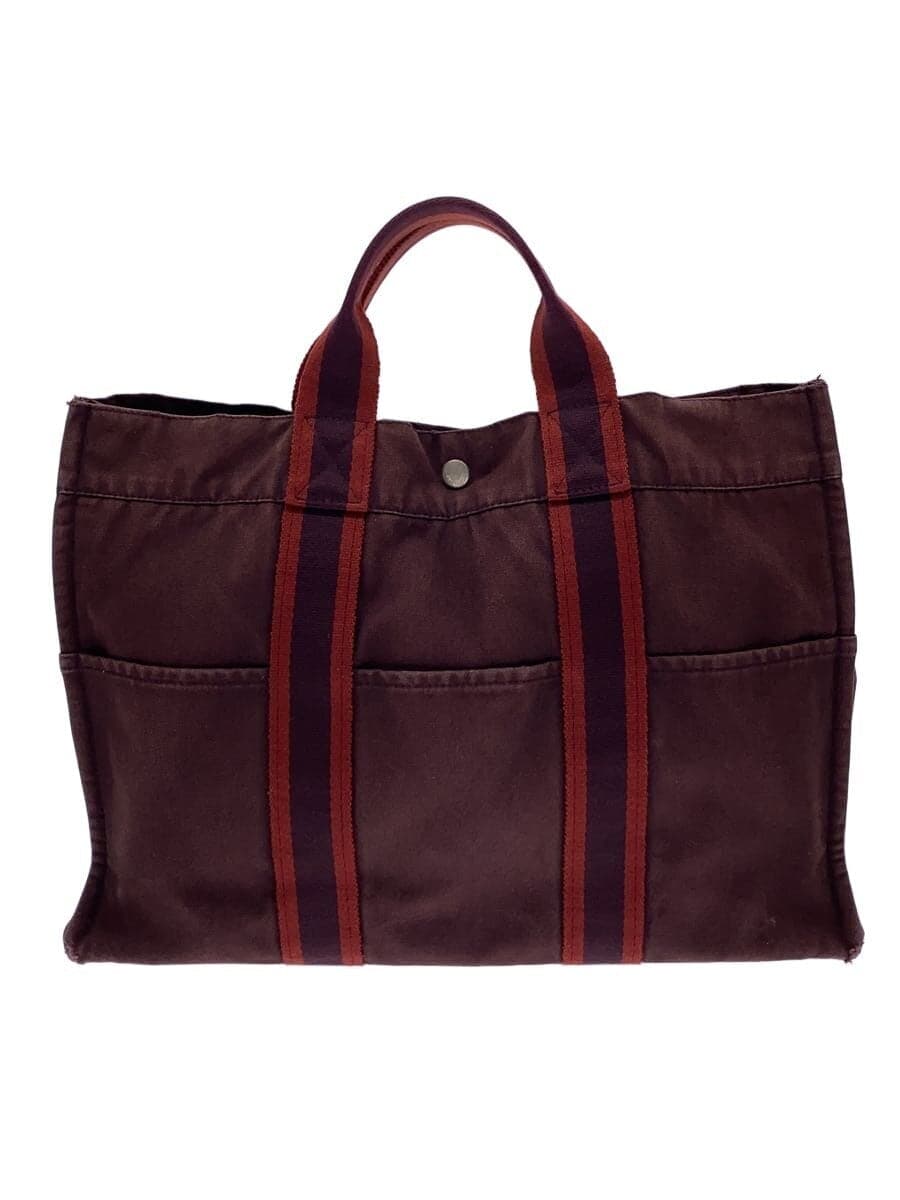 HERMES Tote Bag Canvas BRD Fourre-Tout MM With Wear