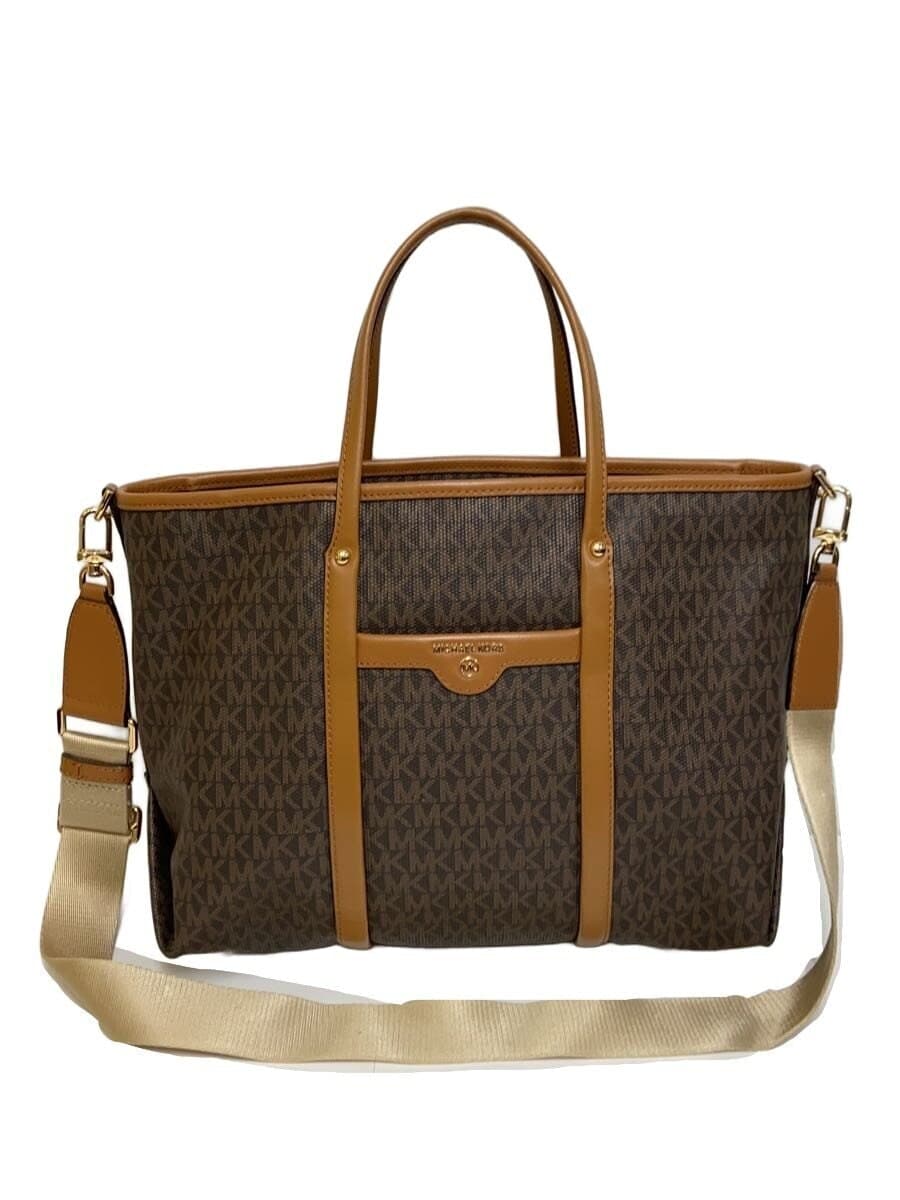 MICHAEL KORS Tote Bag PVC BRW All Over Pattern