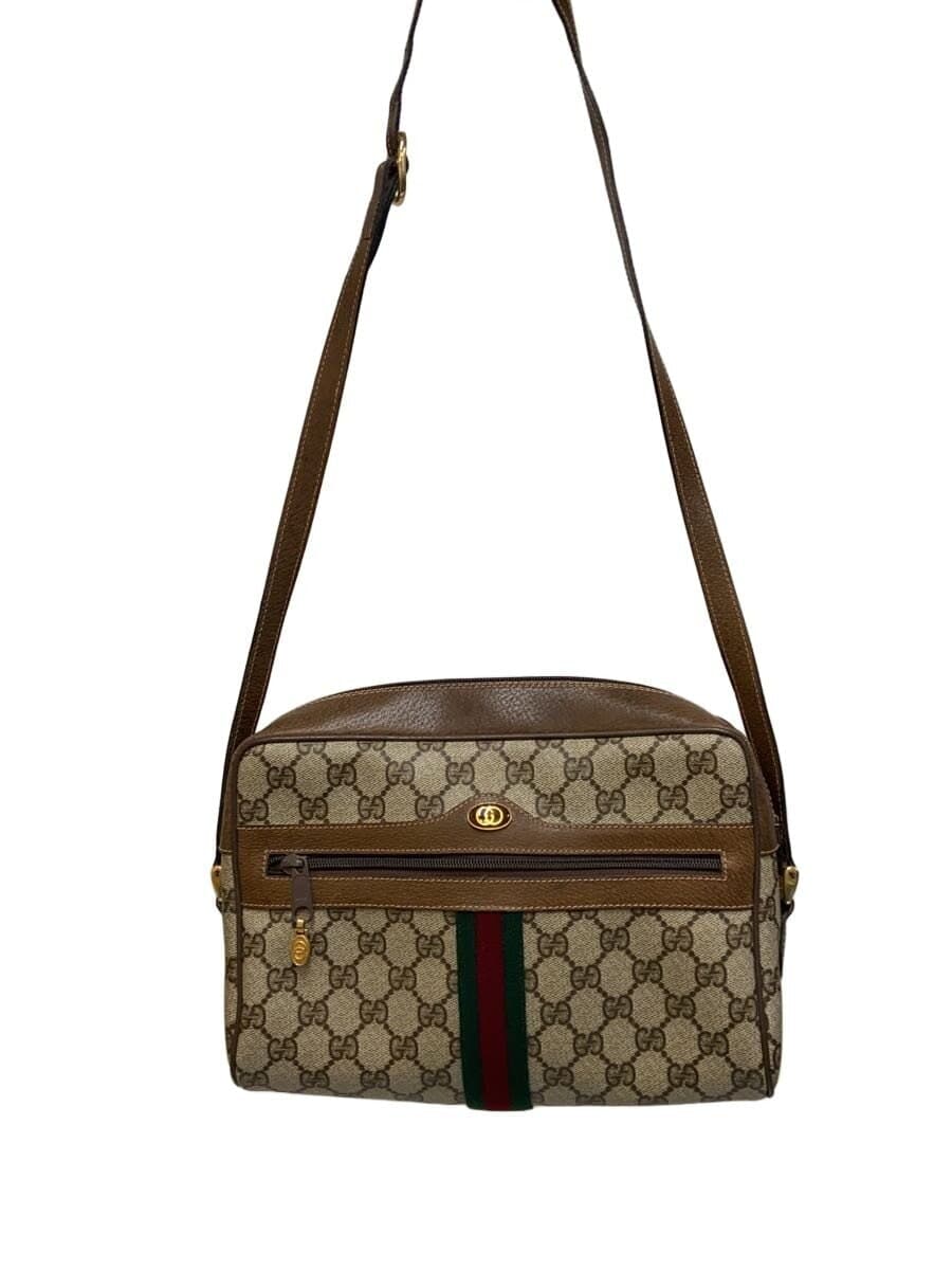 GUCCI shoulder bag leather BRW monogram 5.4071