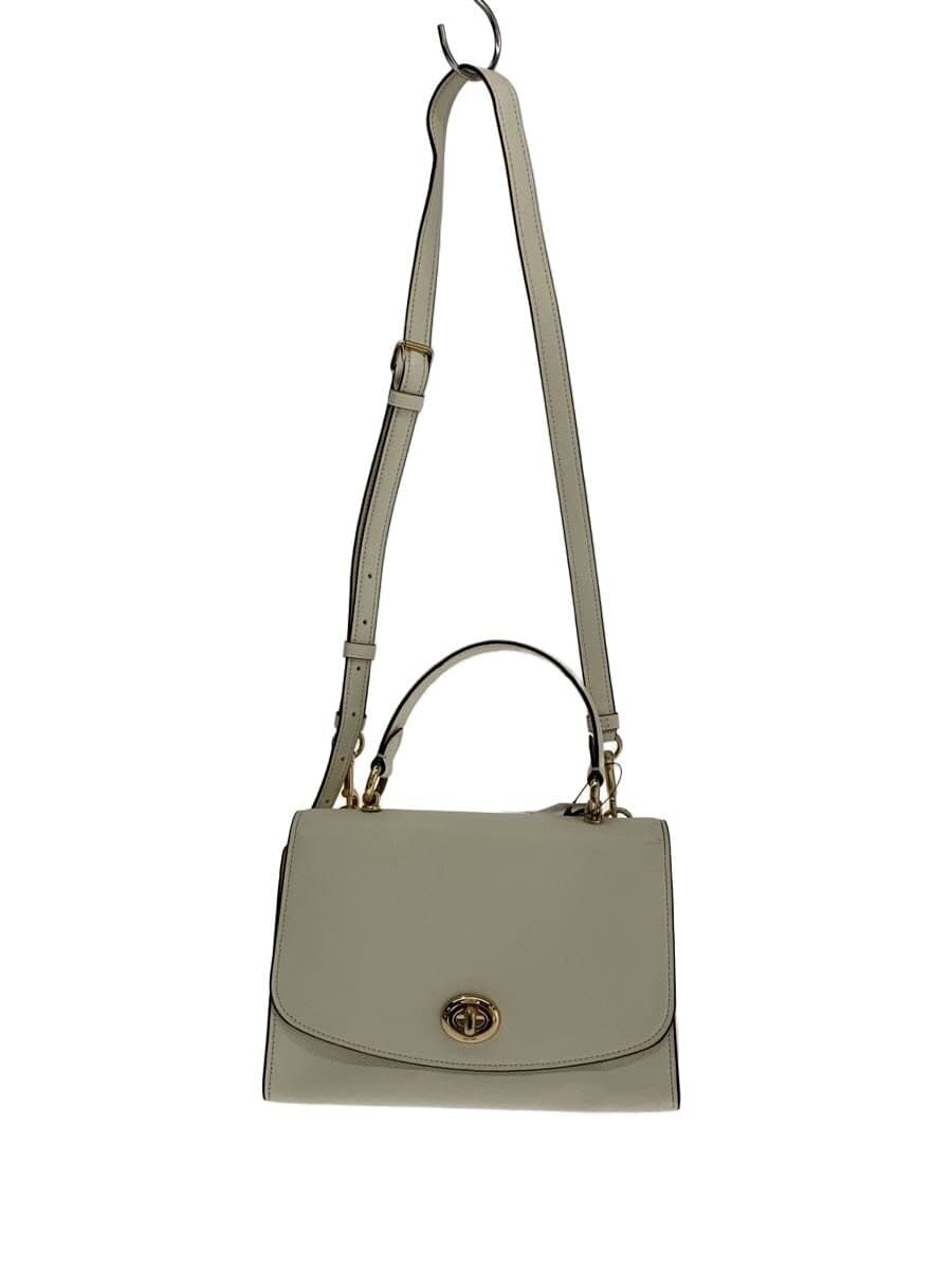 COACH Shoulder Bag Leather WHT Solid f76618