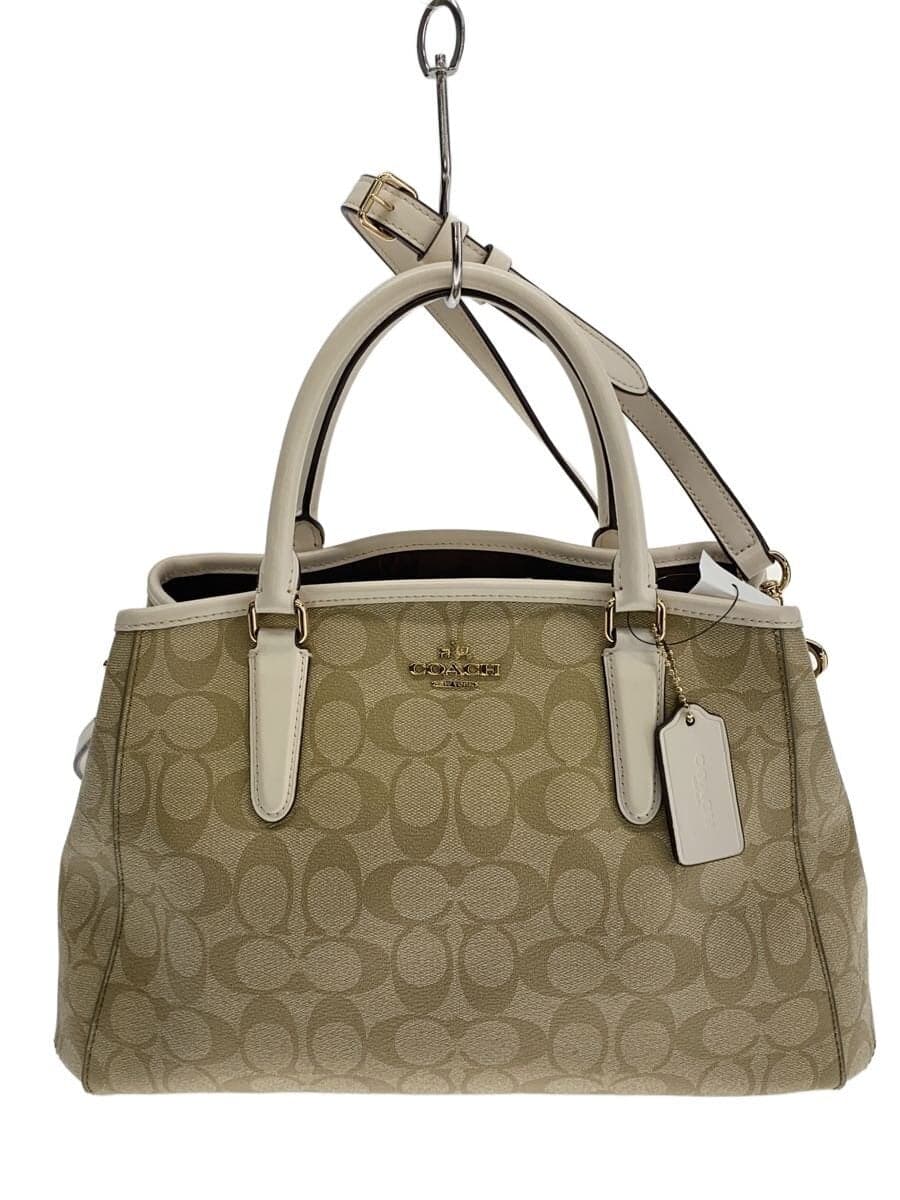 COACH Handbag_Signature PVC BEG All Over Pattern
