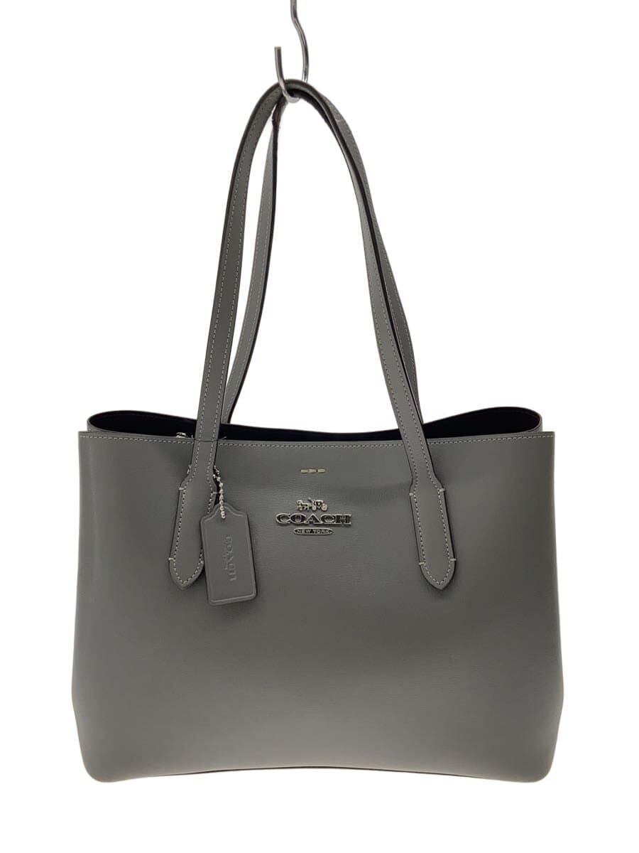 COACH Tote Bag Leather GRY Solid