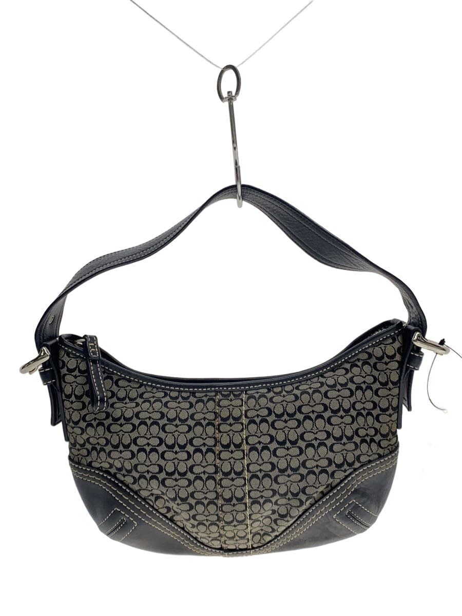 COACH Shoulder Bag Canvas GRY All Over Pattern F02154
