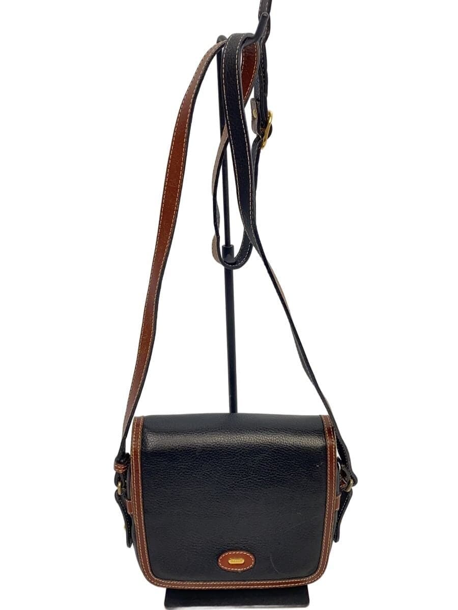 BALLY Shoulder Bag Leather Black Solid 76252566 Scuff、With Wear