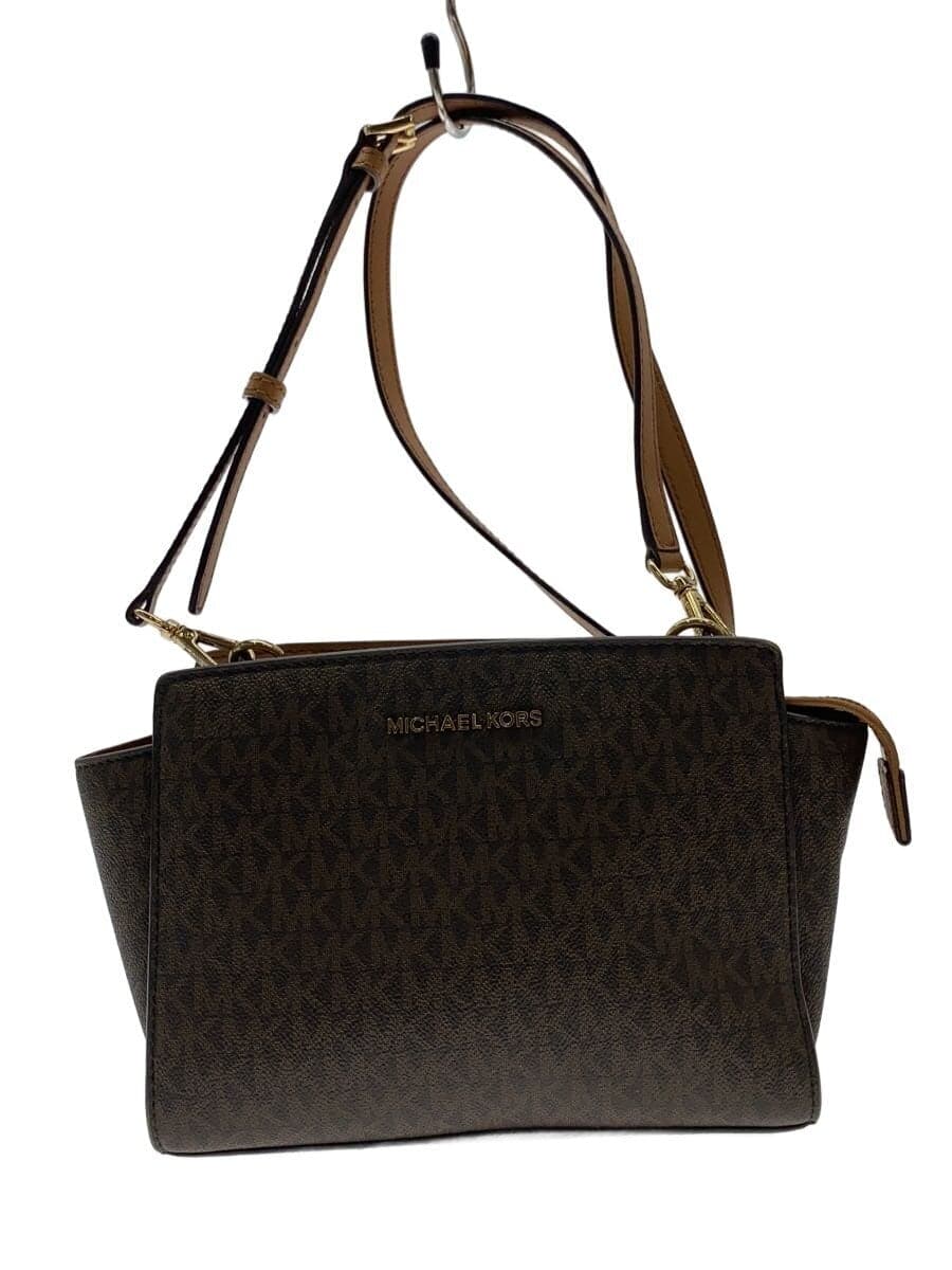 MICHAEL KORS Shoulder Bag Leather BRW All Over Pattern 35H8GLMM2B