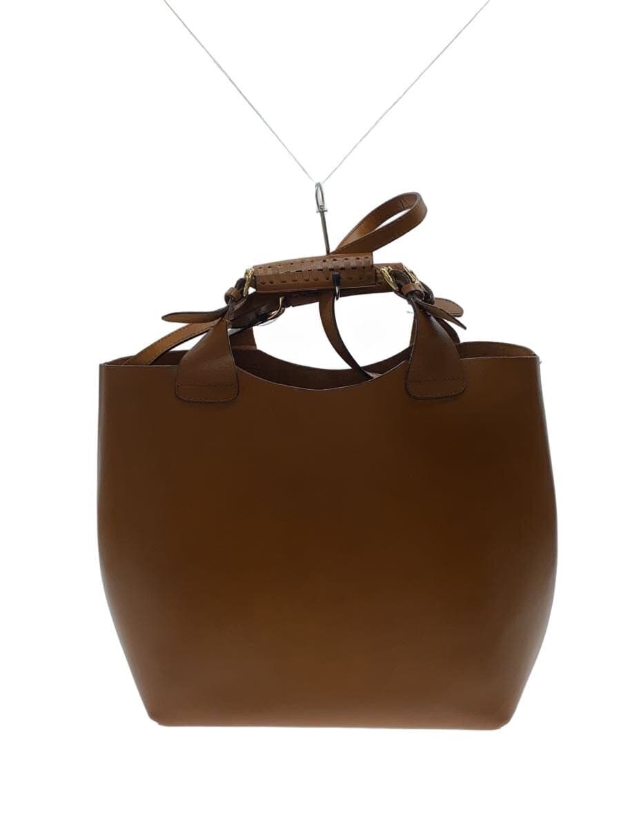 ZARA Tote Bag Leather BRW ZARA Accessories