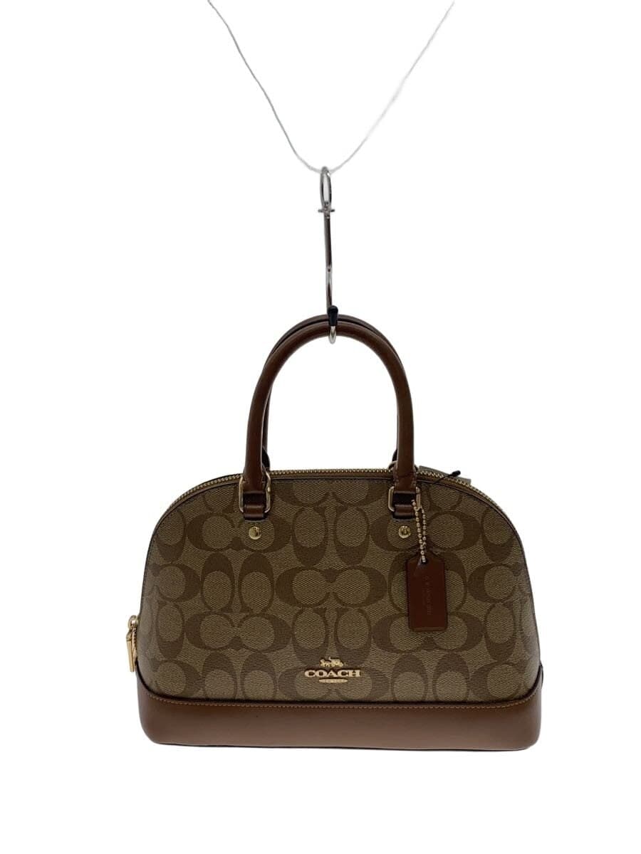 COACH Mini Sierra Satchel Signature Brown Leather Leather BRW Allover Pattern