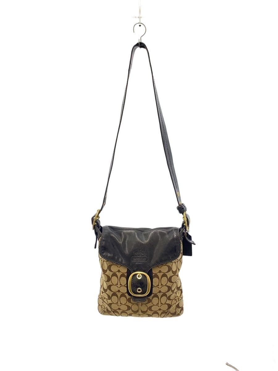 COACH Shoulder Bag_Signature Canvas BLK All Over Pattern