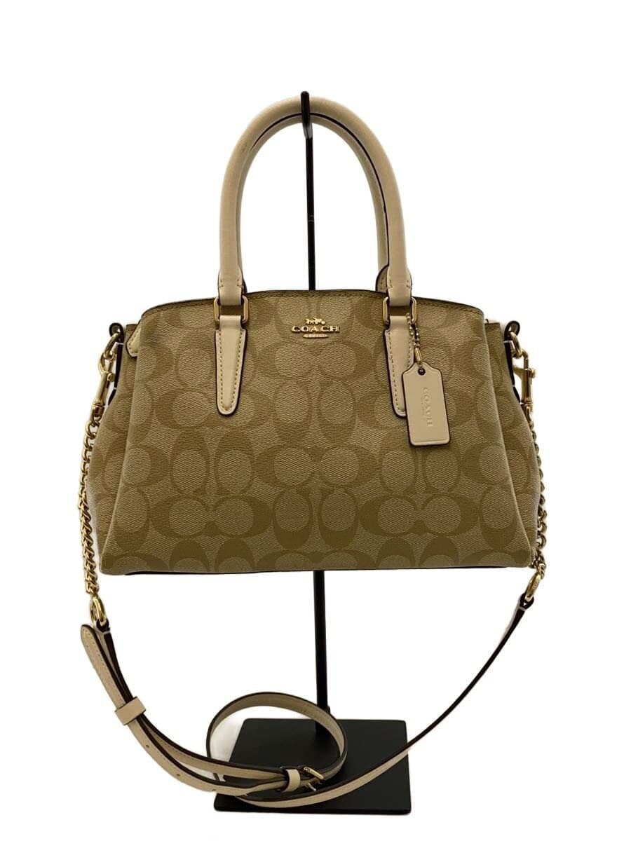COACH Shoulder Bag Leather BEG All Over Pattern F29434