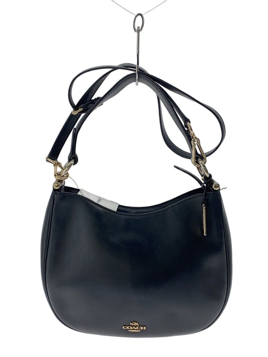 COACH Handbag Leather BLK Solid 54446