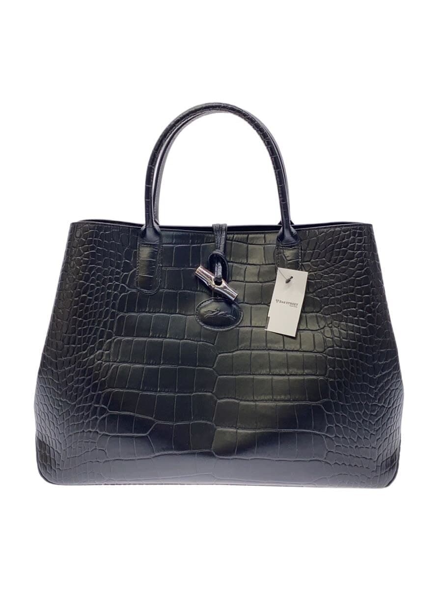 LONGCHAMP tote bag leather black 1094186