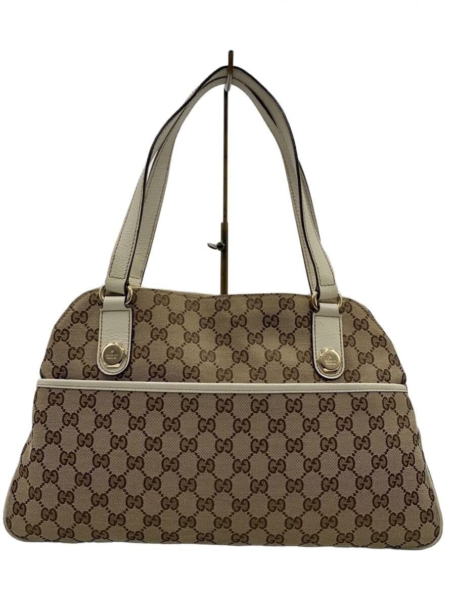 GUCCI Shoulder Bag Canvas BEG All Over Pattern