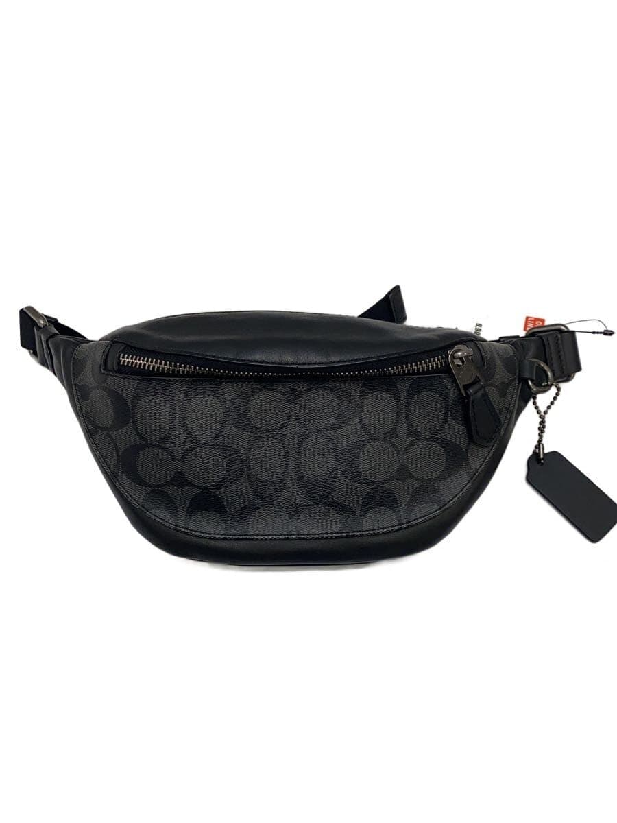COACH Shoulder Bag Leather BLK All Over Pattern F84711 Waist Pouch Signature Wo - Ren Mini