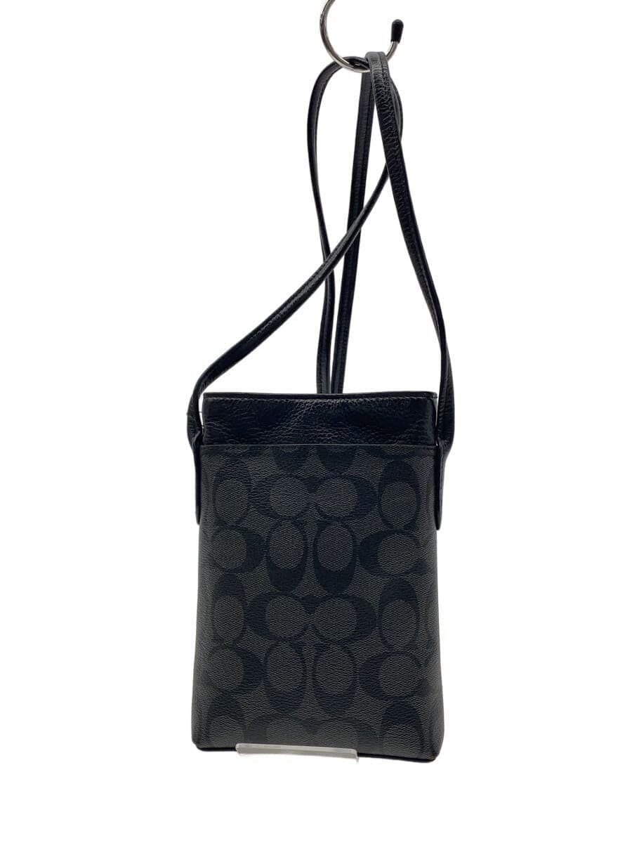 COACH Shoulder Bag Leather BLK All Over Pattern CB911