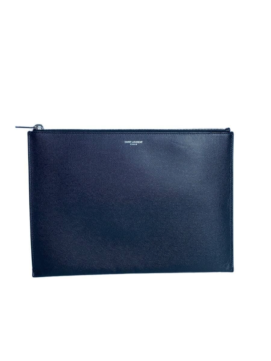 SAINT LAURENT clutch bag second bag leather BLK TGR397294