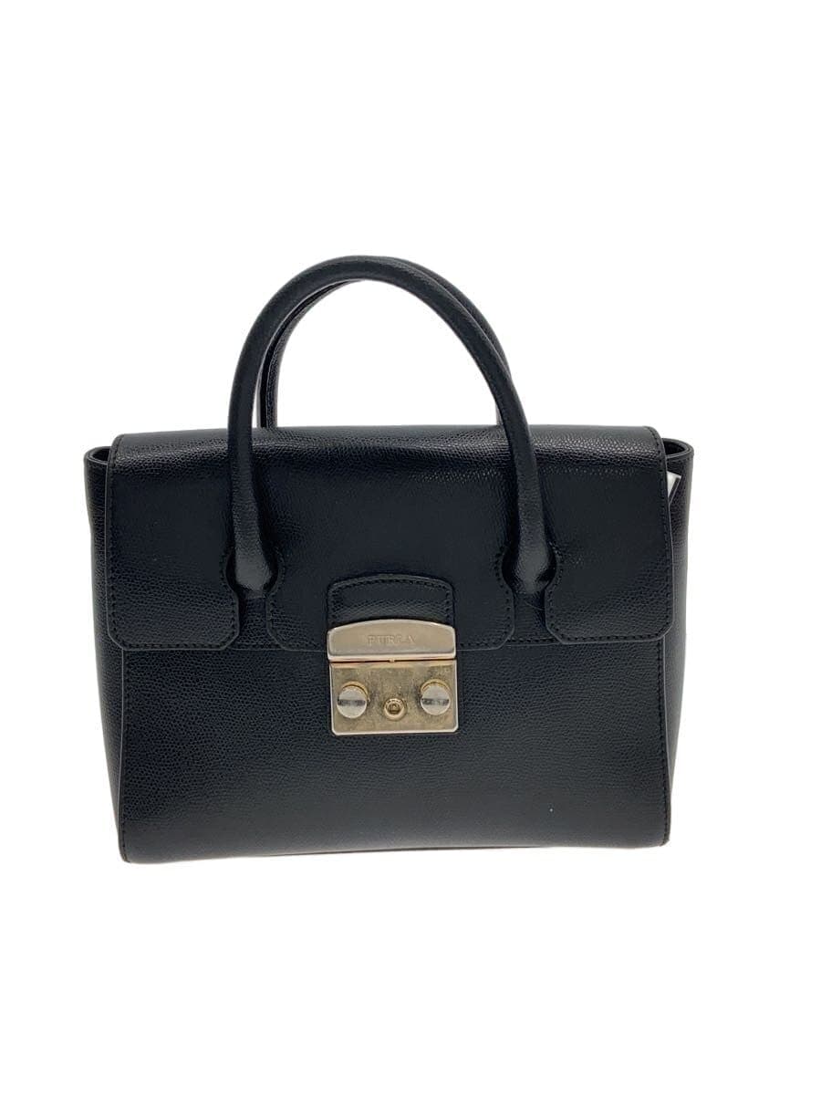 FURLA Handbag Leather BLK Solid