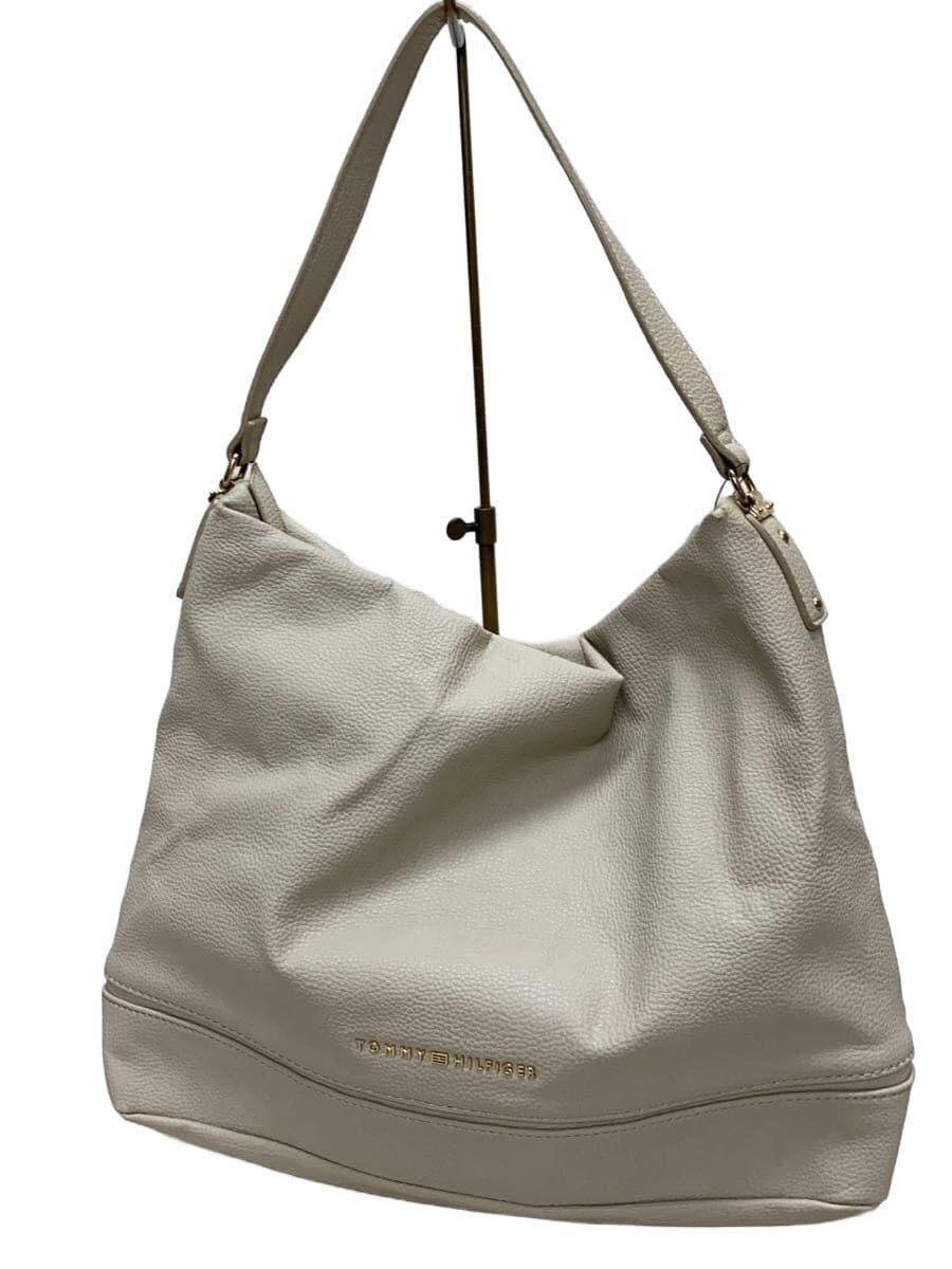 TOMMY HILFIGER shoulder bag leather beige plain