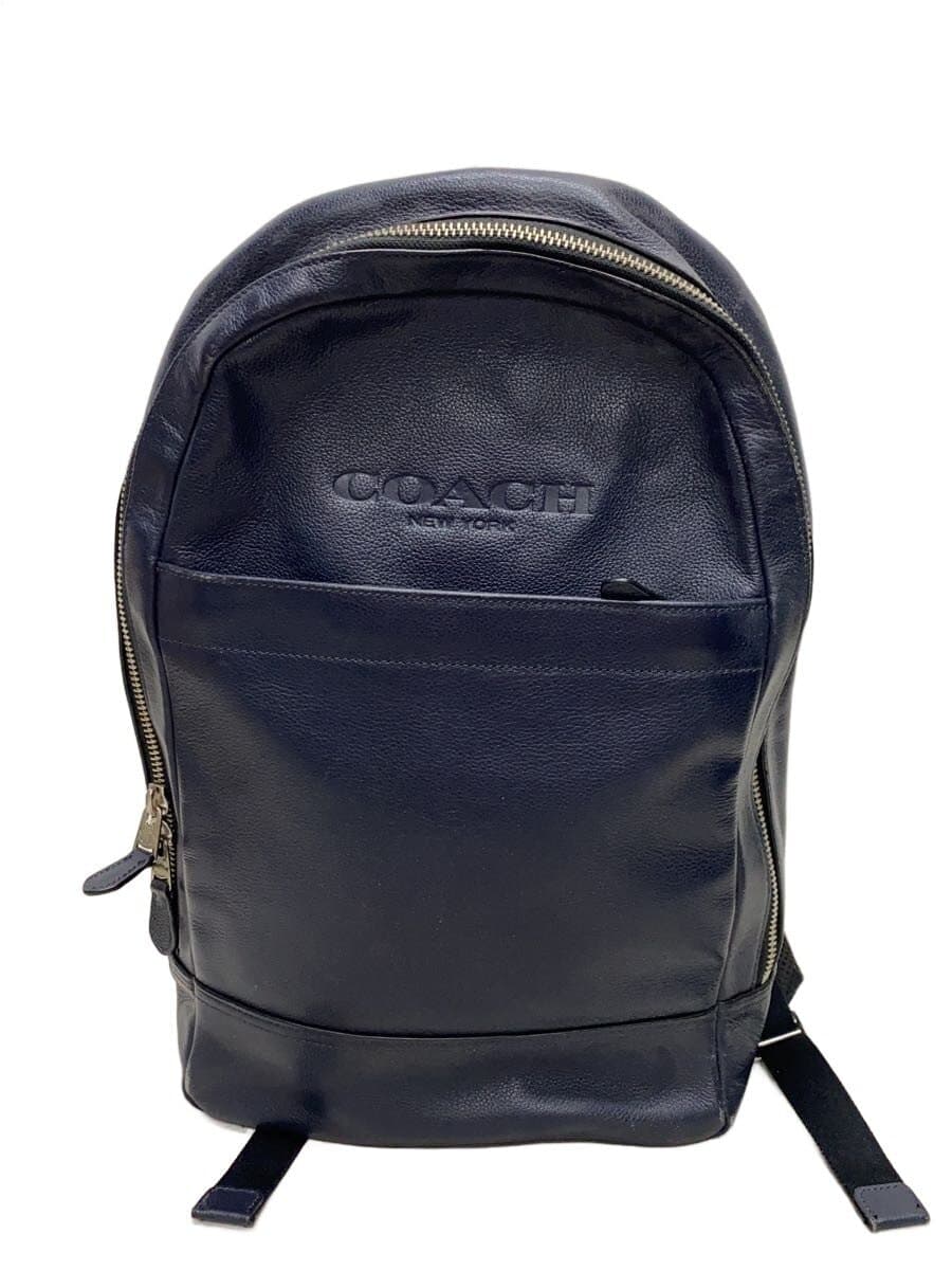 COACH Backpack Leather NVY Plain