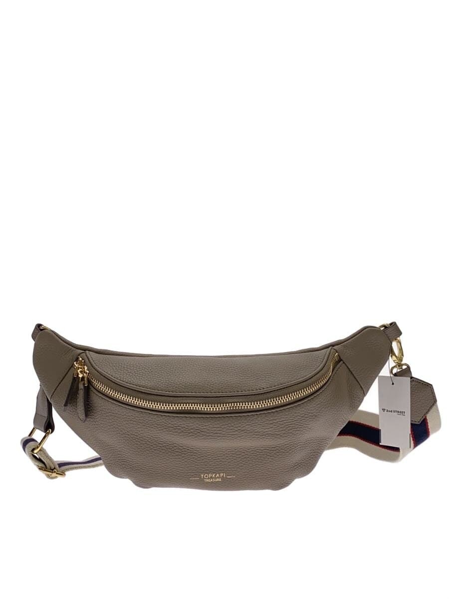 TOPKAPI Shrunken Leather3-Way Waist Bag Leather BEG Solid