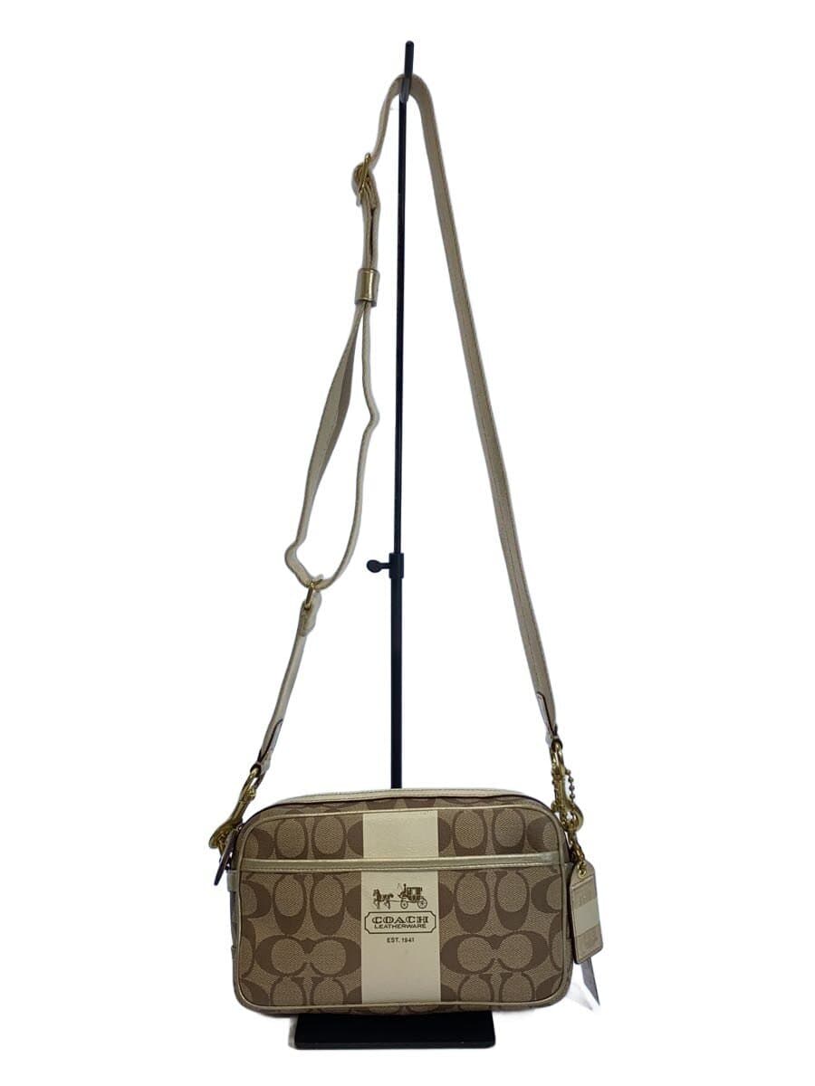 COACH Shoulder Bag_Signature Canvas WHT All Over Pattern