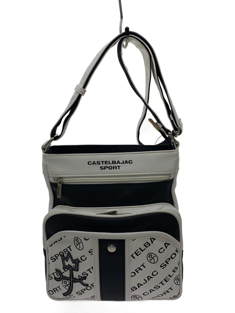 CASTELBAJAC Shoulder Bag Faux Leather WHT All Over Pattern