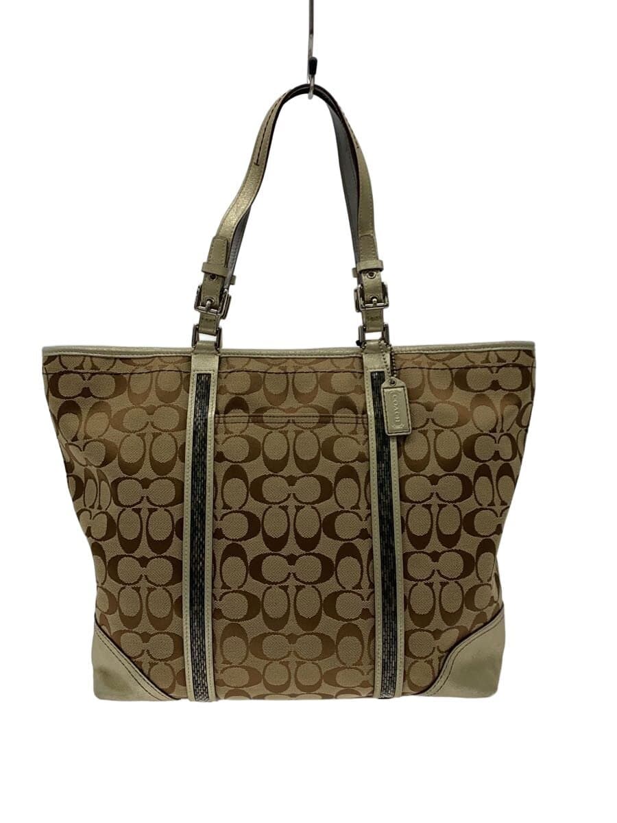 COACH Beads Signature Tote Tote Bag Canvas CML 8K53