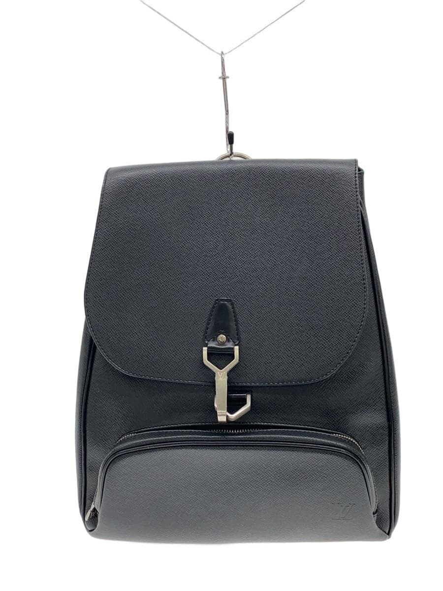 LOUIS VUITTON Backpack Leather BLK Solid