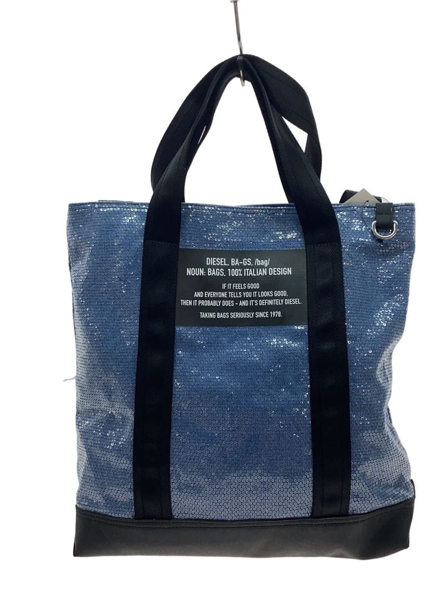 Diesel Fashion Sequin 2way Tote Bag Canvas Indigo