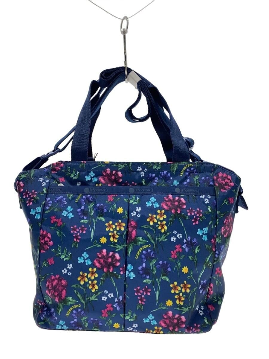LESPORTSAC Shoulder Bag Nylon Blue Floral Print 3801