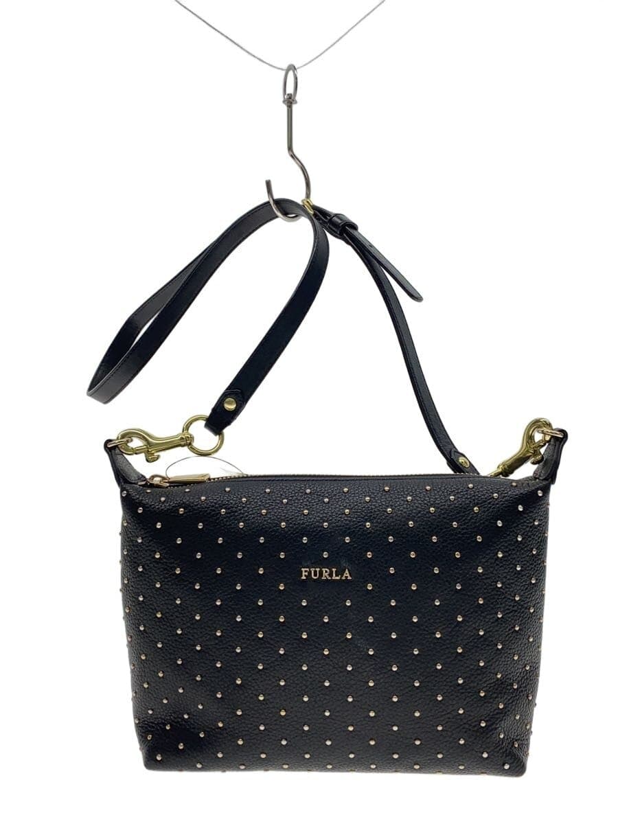 FURLA Shoulder Bag Studs Sophie Leather BLK