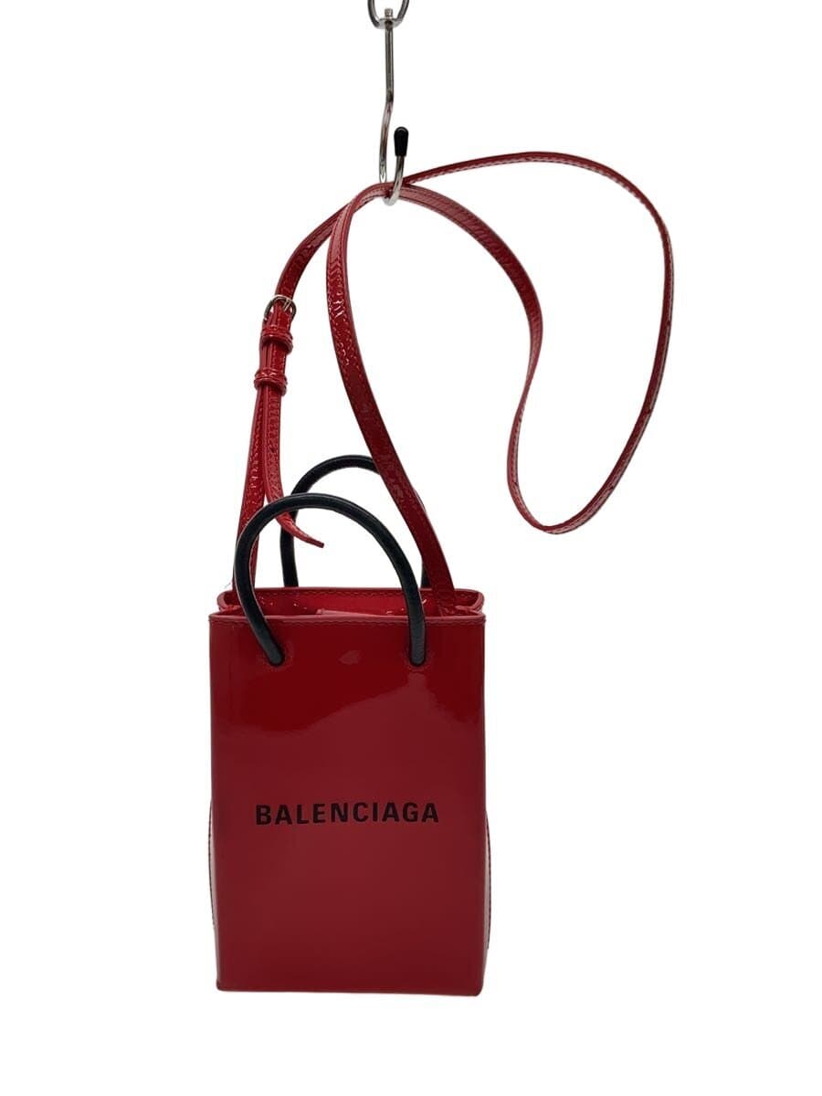 BALENCIAGA Shopper ping Phone Holder Bag PVC RED