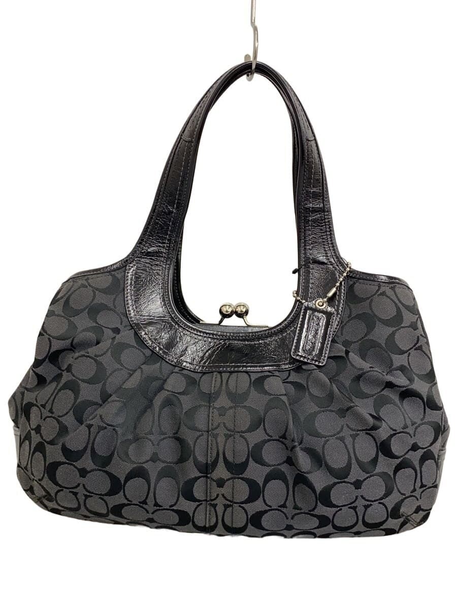 COACH Pleated Frame Satchel_Ergo _Signature Canvas BLK Monogram