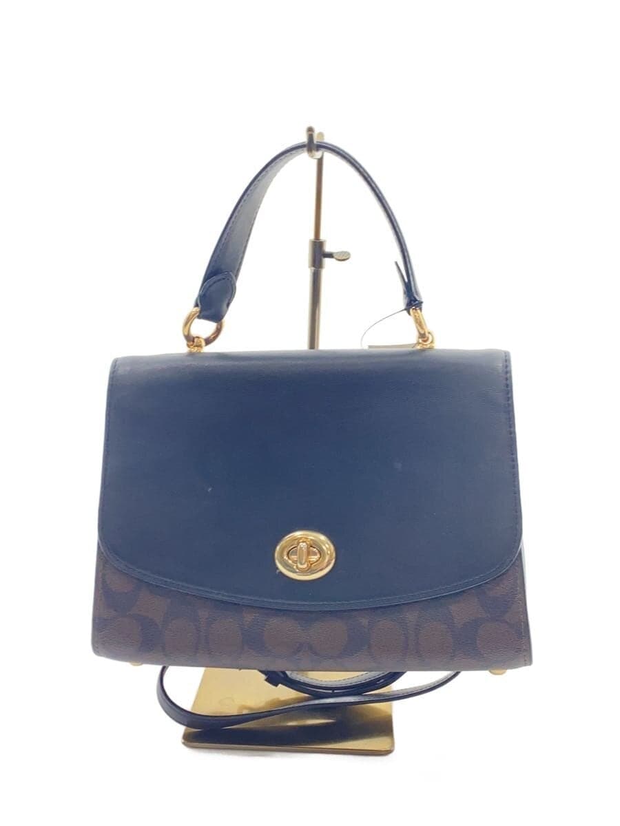 COACH Shoulder Bag Leather BRW All Over Pattern 76620