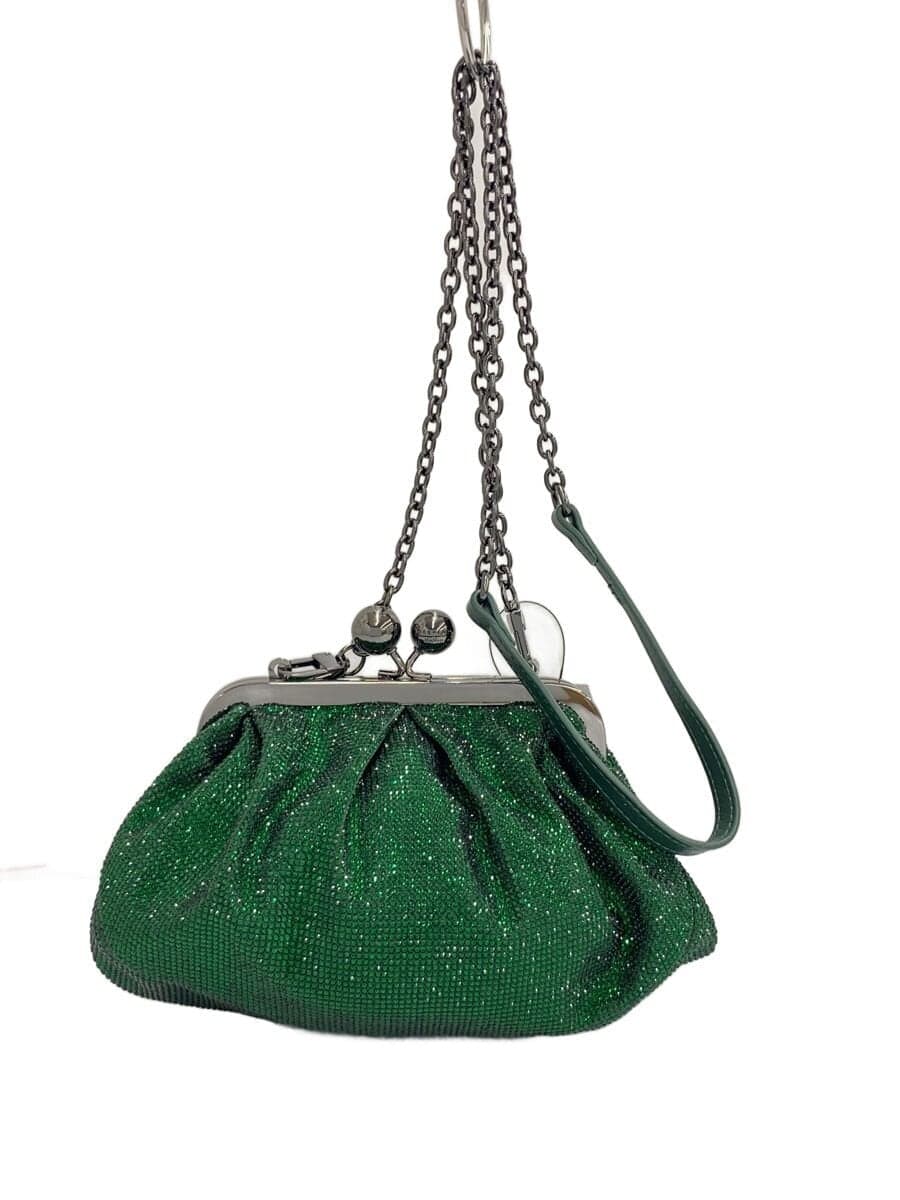 MAX MARA WEEK END LINE Lines Tone Gamaguchi Shoulder Bag GRN