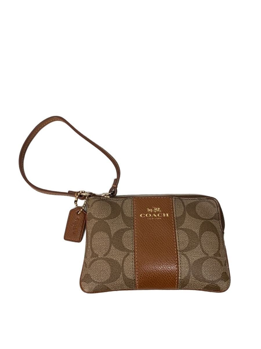 COACH Corner Zip Wristlet _Signature_Beige PVC BEG All Over Pattern