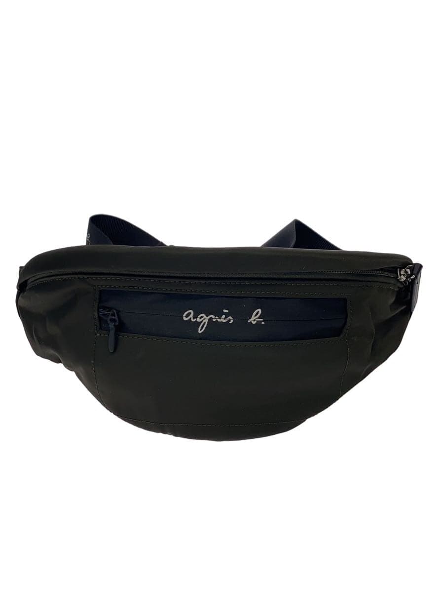 agnes b. Logo Waist Pouch Waist Bag Nylon Khaki PAS07-03
