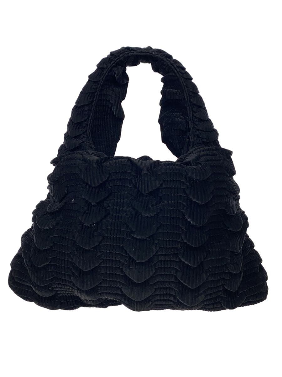 ADAM ET ROPE Texture Tuck Bag Tote Bag Black Solid