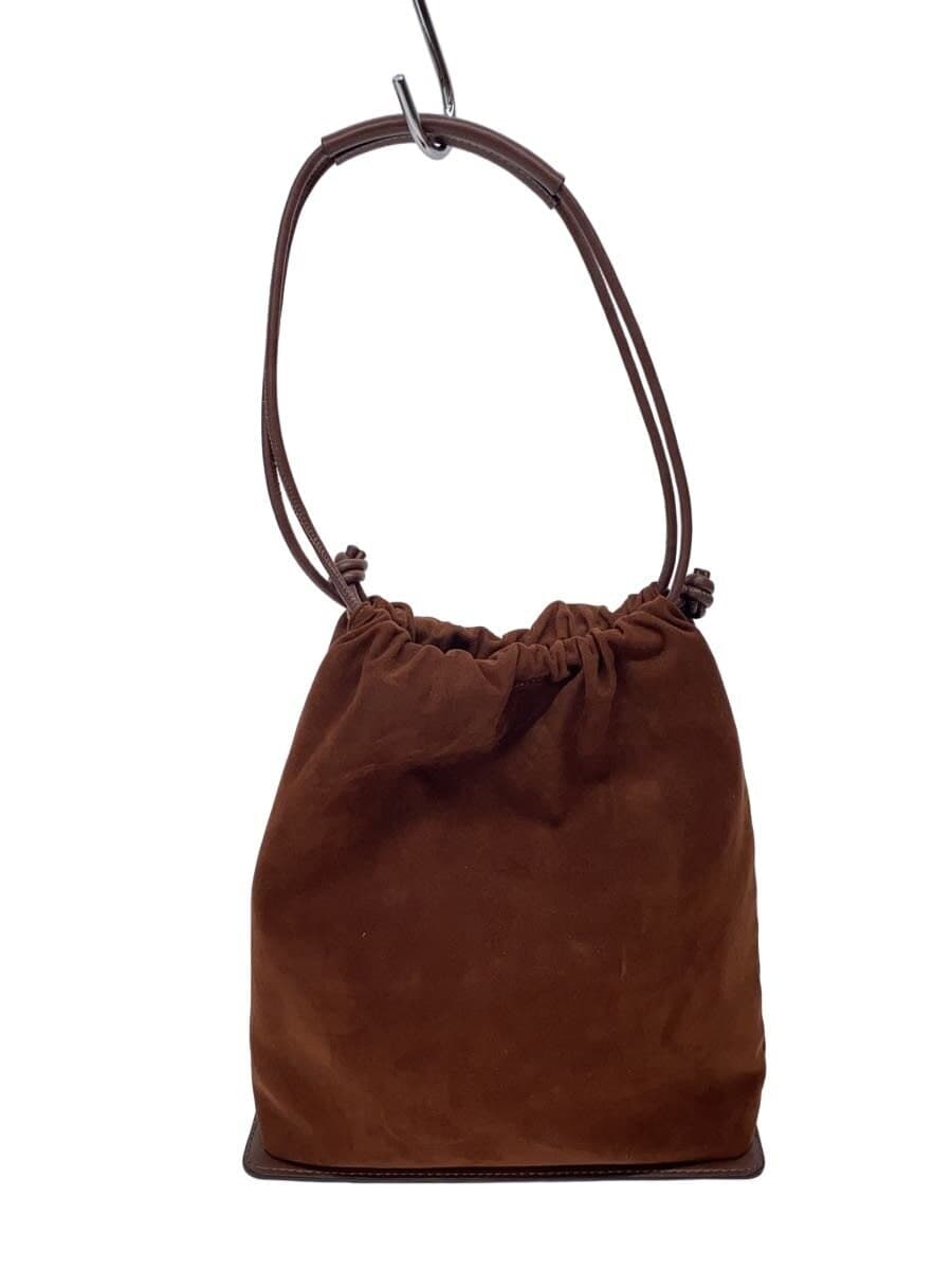 ADAM ET ROPE Artificial Leather Drawstring Bag Suede Brown